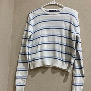 brandy melville striped white and blues long sleeve